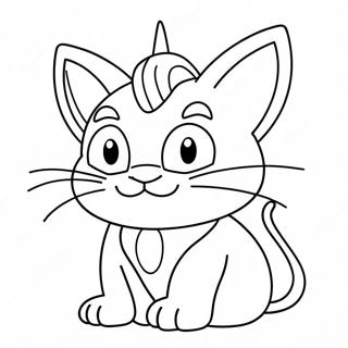 Meowth-värityssivu | Meowth värityssivu