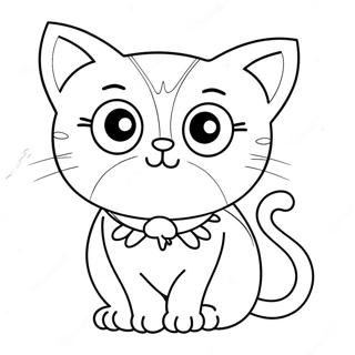Söpö Pop Cat suurilla silmillä -värityssivu | Pop Cat värityssivu
