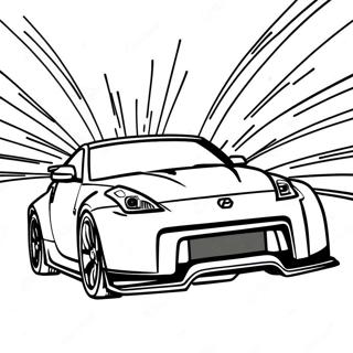350z kilpa-auto liikkeessä värityssivu | 350z värityssivu