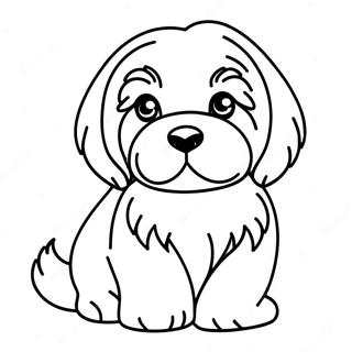 Söpö Havanese-pentu värityssivu | Havanese värityssivu