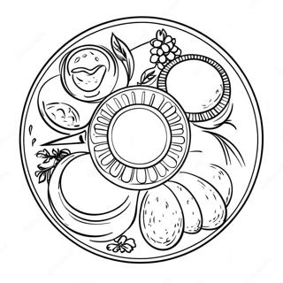 Pesach-seder-lautanen värityssivu | Pesach värityssivu