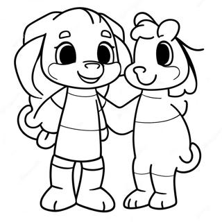 Chara ja Asriel Värittämissivu | Undertale värityssivu