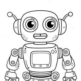 Geeky robotti värityssivu | Nerdy värityssivu