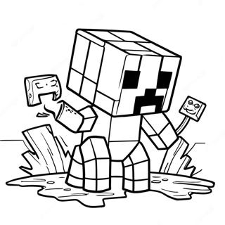 Minecraftin Mutantti Creeper Värittämissivu | Minecraft Mutant Creeper värityssivu