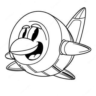 Paha tohtori Robotnik lentokoneessaan värityssivu | Dr Robotnik värityssivu