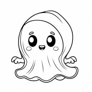 Söpö mini Halloween-haamu värityssivu | Mini Halloween värityssivu