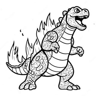 Godzilla karjuu värityssivu | Godzilla värityssivu