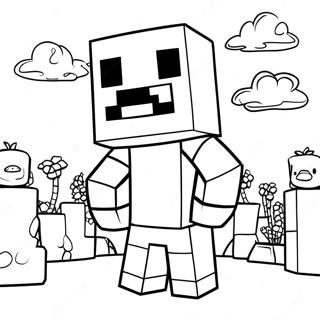 Minecraft Piglin värittämissivu | Minecraft Possu värityssivu