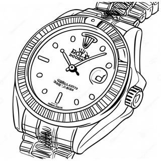Ylellinen Rolex-kello värittämissivu | Rolex värityssivu