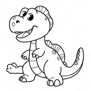 Ystävällinen Chomper-dino värityssivu | Chomper värityssivu