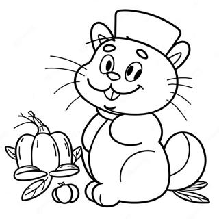 Garfield Kiitospäivä Värityskuvat