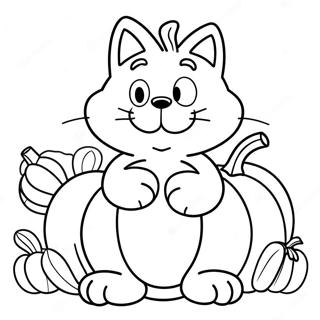 Garfield Kiitospäivä Värityskuvat