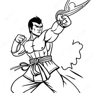 Kazuya Mishima taistelussa värityssivu | Tekken värityssivu