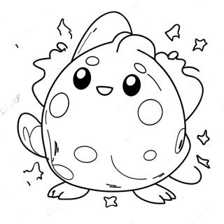 Togepi iloinen kasvovärityskuvassa | Togepi värityssivu