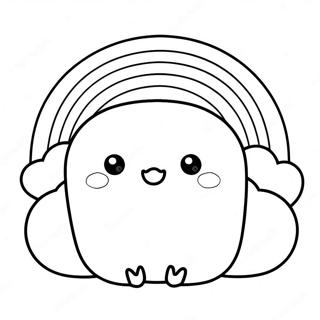 Suloiset Squishmallows sateenkaari värityssivu | Squishmallows värityssivu