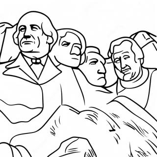 Mount Rushmore värityssivu | Mount Rushmore värityssivu