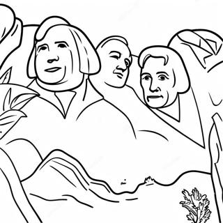Kuuluisat presidentit Mount Rushmore värityssivulla | Mount Rushmore värityssivu