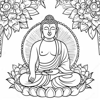 Rauhallinen Buddha värityssivu | Henkinen värityssivu