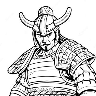 Samurai-soturi värityssivu | Samurai värityssivu