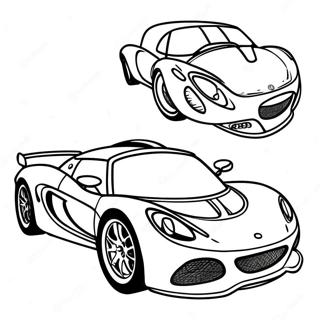Urheilullinen Lotus-auto Värittämissivu | Lotus-auto värityssivu