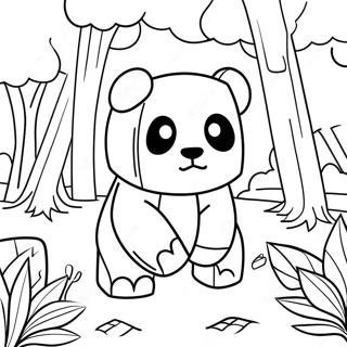 Söpö Minecraft Panda Metsässä Värittämissivu | Minecraft Panda värityssivu
