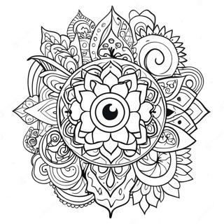 Värikäs chakra-energian virtaus värityssivu | Trippy Chakra värityssivu