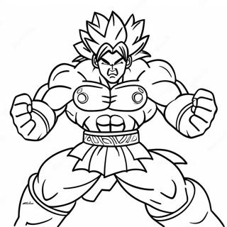 Broly Taisteluasennossa Värittämissivu | Broly värityssivu