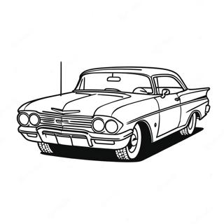 Chevy Impala klassinen auto värittämissivu | Chevy Impala värityssivu