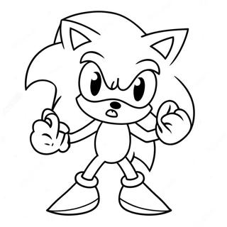 Sonic jouluhattu päässä värityssivu | Sonic-joulu värityssivu