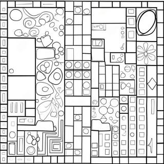 Värikkäät Tetris-muodot värityssivu | Tetris värityssivu