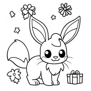 Eevee joulun värityssivu | Eevee-joulu värityssivu