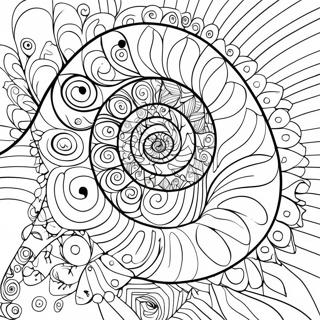 Fibonacci Spiraali Värittämissivu | Fibonacci värityssivu