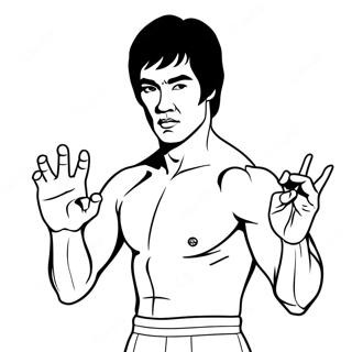 Bruce Lee toiminnassa värityssivu | Bruce Lee värityssivu
