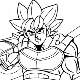 Bardock taisteluhaarniskassa värittämissivu | Bardock värityssivu