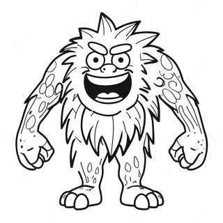 Gritty monsteri värityskuva | Gritty värityssivu