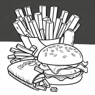 Whataburger ranskalaisten kanssa värityskuva | Whataburger värityssivu