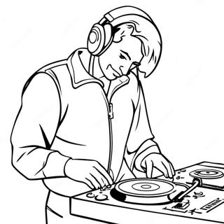 Kuinka Korkea DJ Music Man On Värityskuvat