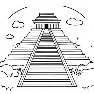 Muinaisen Zigguratin värittämissivu | Ziggurat värityssivu