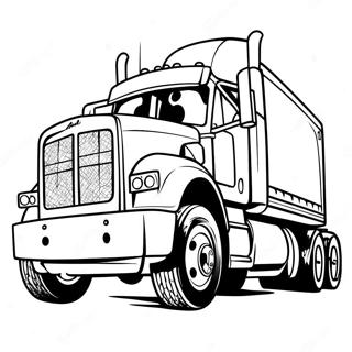 Iso Mack Kuorma-auto Tiellä Värittämissivu | Autot Mack värityssivu