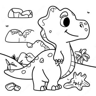 Hauska Palapeli Väri Sivupohja Dinosauruksilla | Palapeli värityssivu