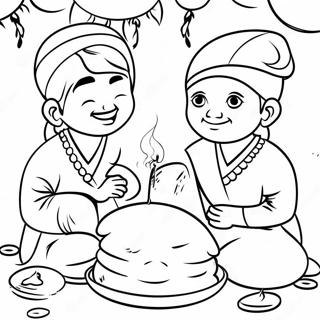 Pongal-juhlan värityssivu | Pongal värityssivu