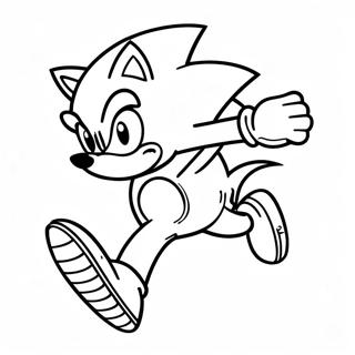Sonic the Hedgehog juoksee nopeasti -värityssivu | FNF Sonic värityssivu