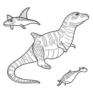 Mosasaurus värityssivu | Mosasaurus värityssivu