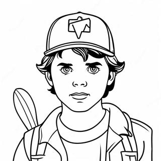 Stranger Things Steve Mailan Kanssa Väritettävä Sivupohja | Stranger Things Steve värityssivu
