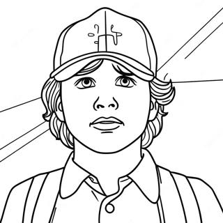 Stranger Things Steve Ylösalaisin Väritettävä Sivupohja | Stranger Things Steve värityssivu