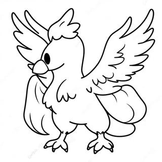 Moltres Väritettävä Sivupohja | Moltres värityssivu