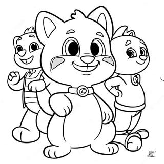 Talking Tom ja ystävät seikkailu värityssivu | Puhuva Tom värityssivu