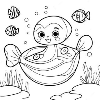 Oona Uimassa Ystävien Kanssa Maalaussivu | Oona Bubble Guppies värityssivu