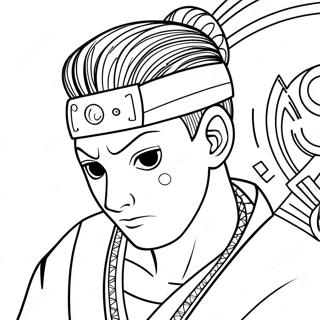 Shikamaru mietteliässä asennossa värityssivu | Shikamaru värityssivu