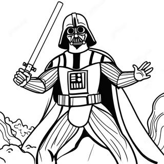 Darth Vader eeppisessä taistelussa värittämissivu | Darth Vader värityssivu